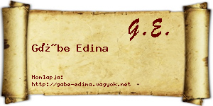 Gábe Edina névjegykártya